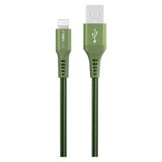 GreyLime Braided USB-A til Lightning Kabel Grøn, 0,5 m