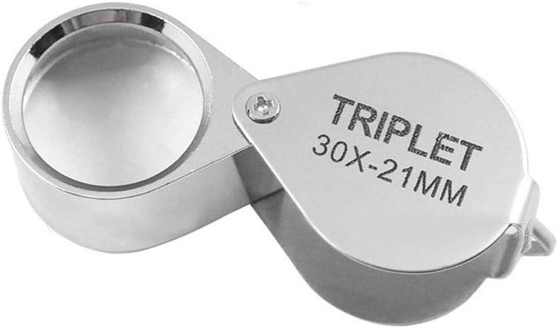 Jewelers Eye Glass Tool 10/20/30X Pocket Loupe Magnifier Foldable Diamond Triplet Wide View Jewelry Magnifying Glass