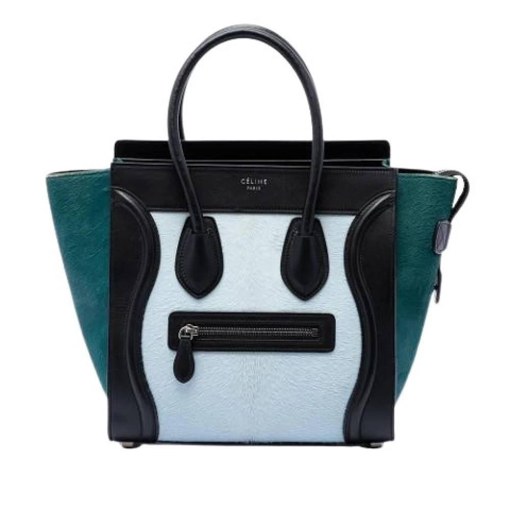 Celine Vintage Pre-owned Micro Luggage Tote - Vintage - Dame - Blå - ONE SIZE - Læder
