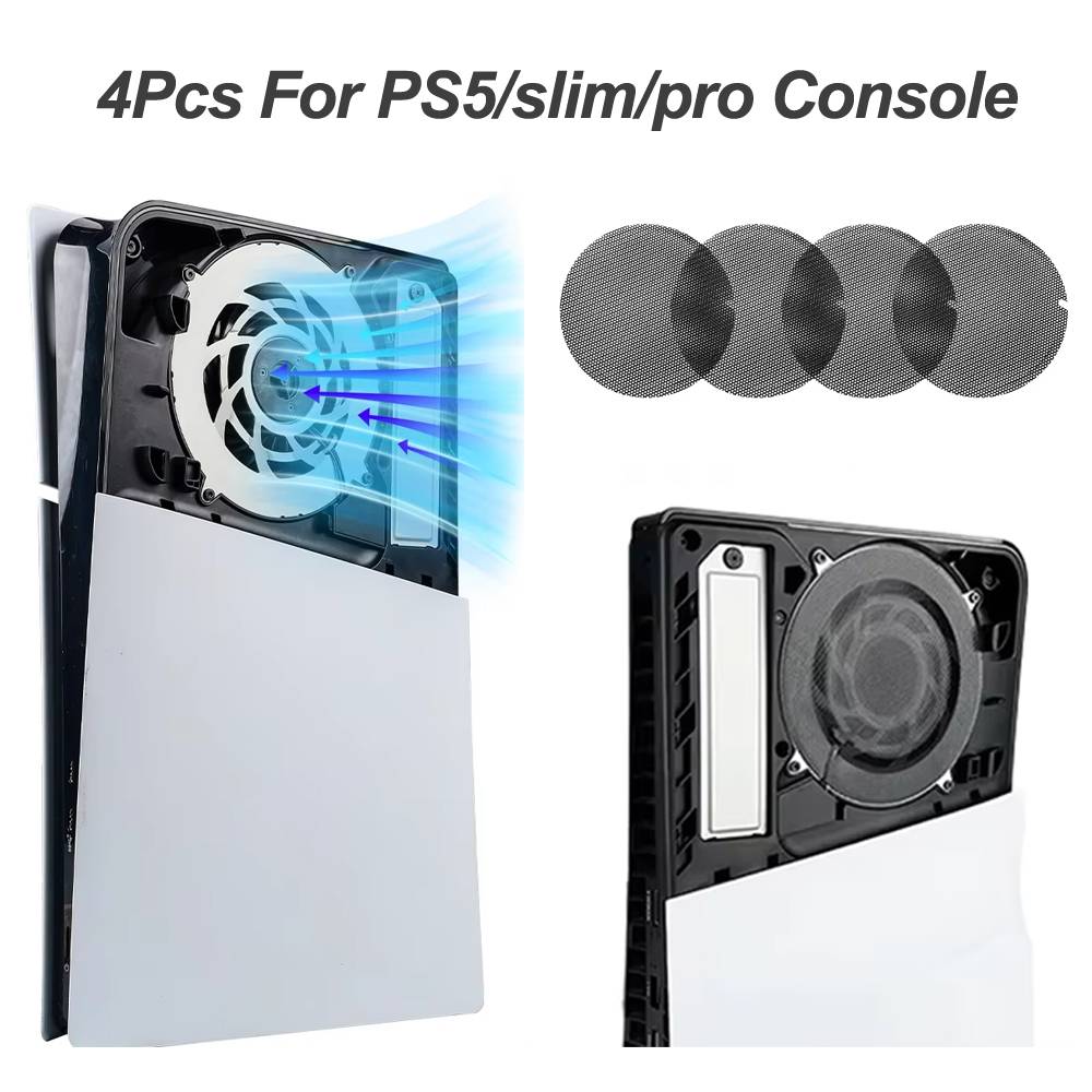 For PS5/slim/pro Game Console 4Pcs Dust Filter Net Breathable Gaming Accessories Dustproof Mesh Case Cover For Playstation 5