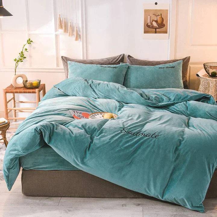 SilkCloud Sängkläder - Mysigt Fleece Sängkläder för En Oöverträffad Sömnupplevelse - 200 × 230 cm / Turkos