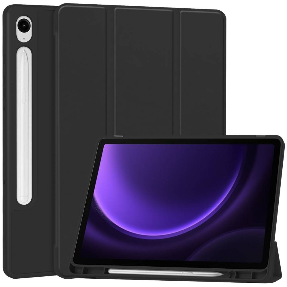 Samsung Galaxy Tab S10 FE Etui Tri-fold med Pencil-holder Sort