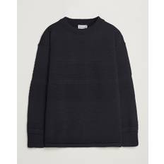 S.N.S. Herning Fisherman Wool Crew Neck Sweater Navy Blue