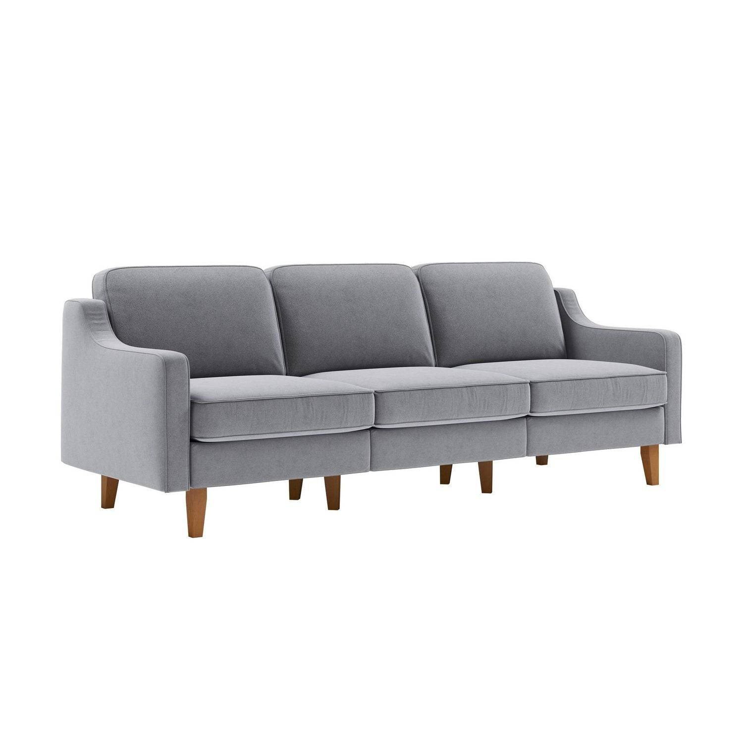 Calenor - Kingston Extra (220 x 84 x 87 cm) 3-sitssoffa Dimgrå valnöt