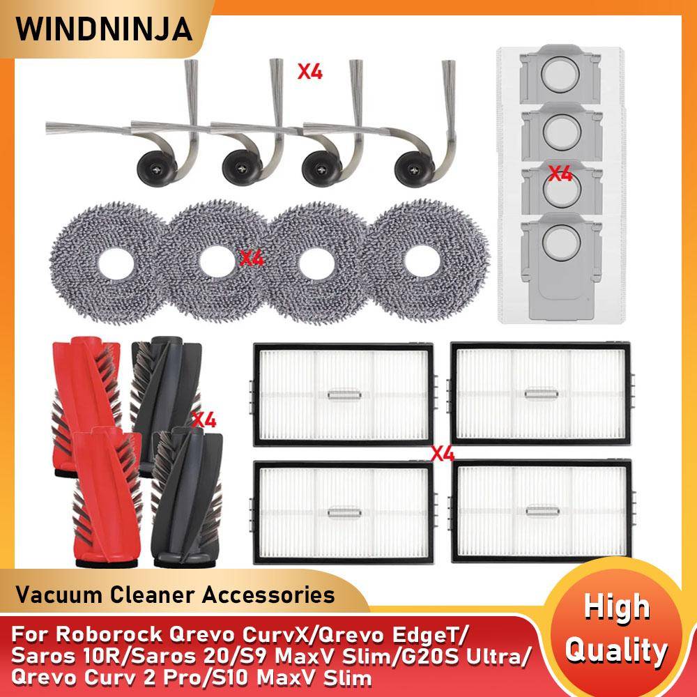 Del till Roborock Qrevo CurvX/Qrevo EdgeT/Saros 10R/Saros 20/S9 MaxV Slim/G20S Ultra/Qrevo Curv 2 Pro/S10 MaxV Slim Borstfilter