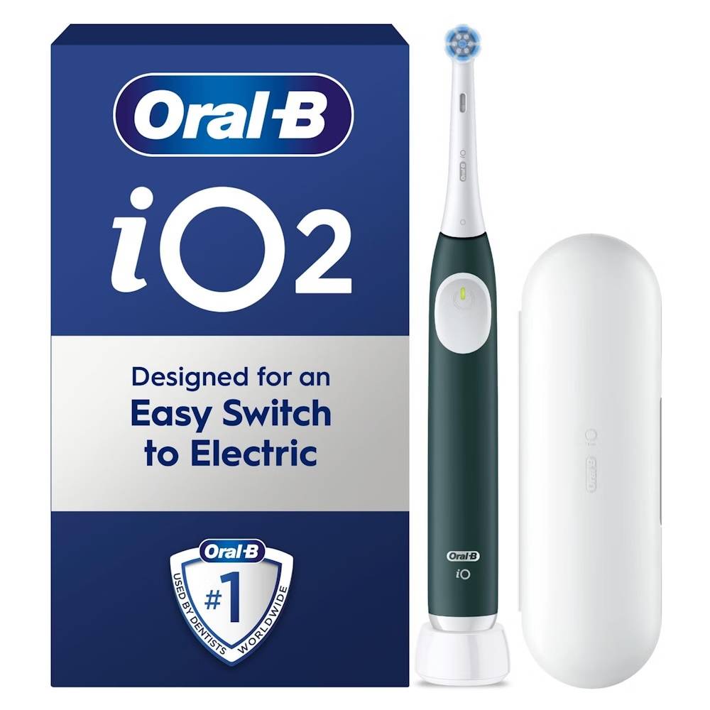 Oral-B iO Series 2 med Travel Case Elektrisk tandbørste - Forest Green --> I lager, forväntat leveransdatum hos dig 26-02-2026