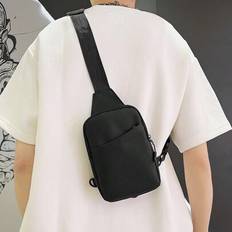 Mini Men Minimalist Sling Bag Chest Bag Fanny Pack Bum Bag Waist Bag For Travel Sport Valentines Gift Dad Father Gift Summer College Bag Freshman For - Black