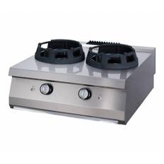 Heavy Duty Wok-spis - 2 x 28,5 cm h�llar - Dubbel enhet - 70 cm djup - Gas