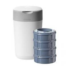 Sangenic Tommee Tippee Twist & Click Windeleimer inkl. 4 Kassetten Baumwoll-Weiß