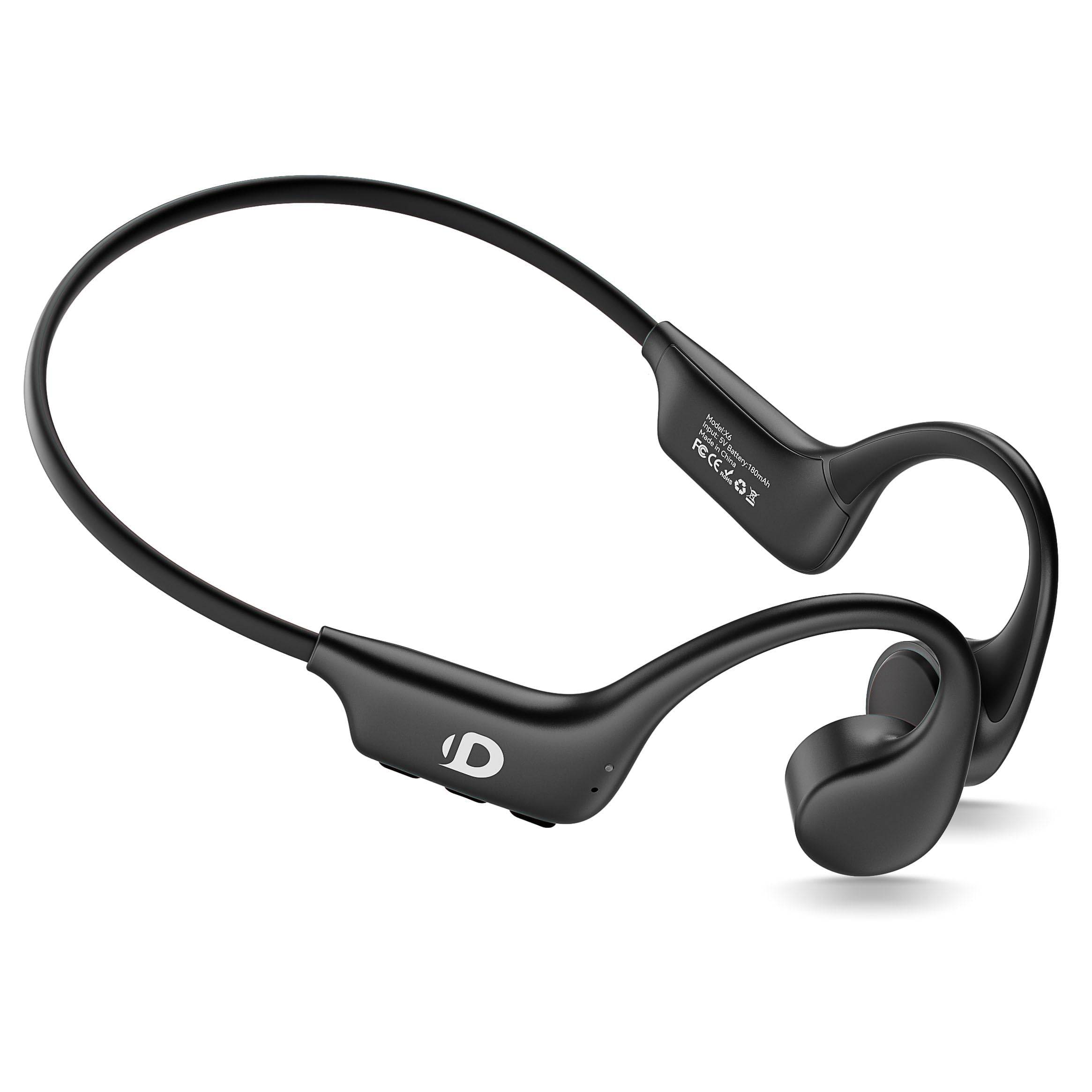 DEMICEA open ear bone conduction 32GB with IP68 waterproof 8 hours wireless Bluetooth earphones headphones, earphones, built-in MP3, microphone, & svart