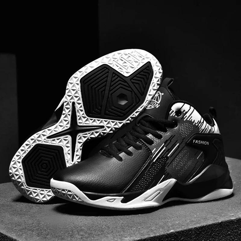 New Men's Basketball Shoes Breathable Unisex Street High Quality Sneakers Outdoor Trainers Sneakers Couple Fashion Gym Lace-up 37 svart