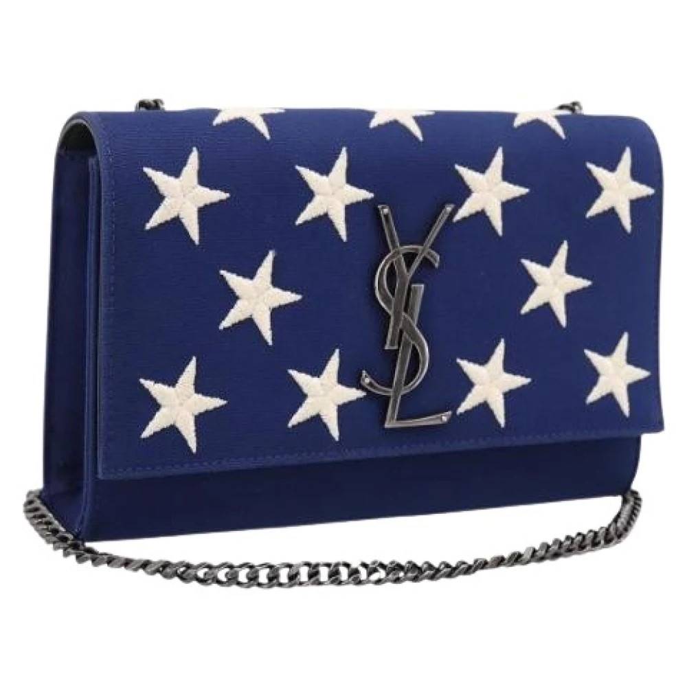 Saint Laurent Vintage Pre-owned Vintage Canvas Skuldertaske - Vintage - Dame - Blå - ONE SIZE - Uld