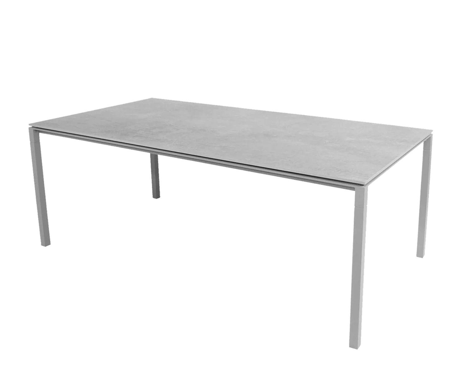 Pure Matbord 200x100 | Light Grey/Fossil Grey - Grå (Light Grey Aluminium)