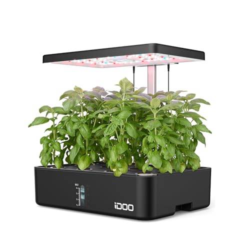 iDOO Hydroponic Cultivation Kit, Indoor Hydroponic Cultivation Set with LED Plant Grow Light, Seedling Cultivation Kit, Stylish Home Garden Vegetable