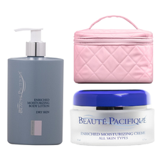 Beauté Pacifique - Enriched Moisturizing Creme 50 ml + Body Lotion for Dry Skin + Gillian Jones - Beauty Box Pink