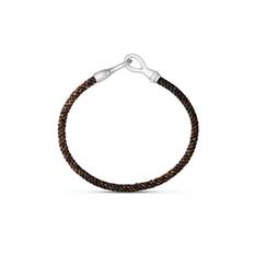 OLE LYNGGAARD COPENHAGEN OL Bracelet Life, Men´s, handknotted rope 3,8mm, colour: Maroon with hook and lock in 18 karat not rhodium plated white gold