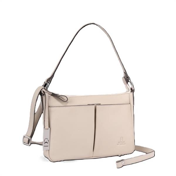 House of Sajaco skind skuldertaske, 3040089-Beige