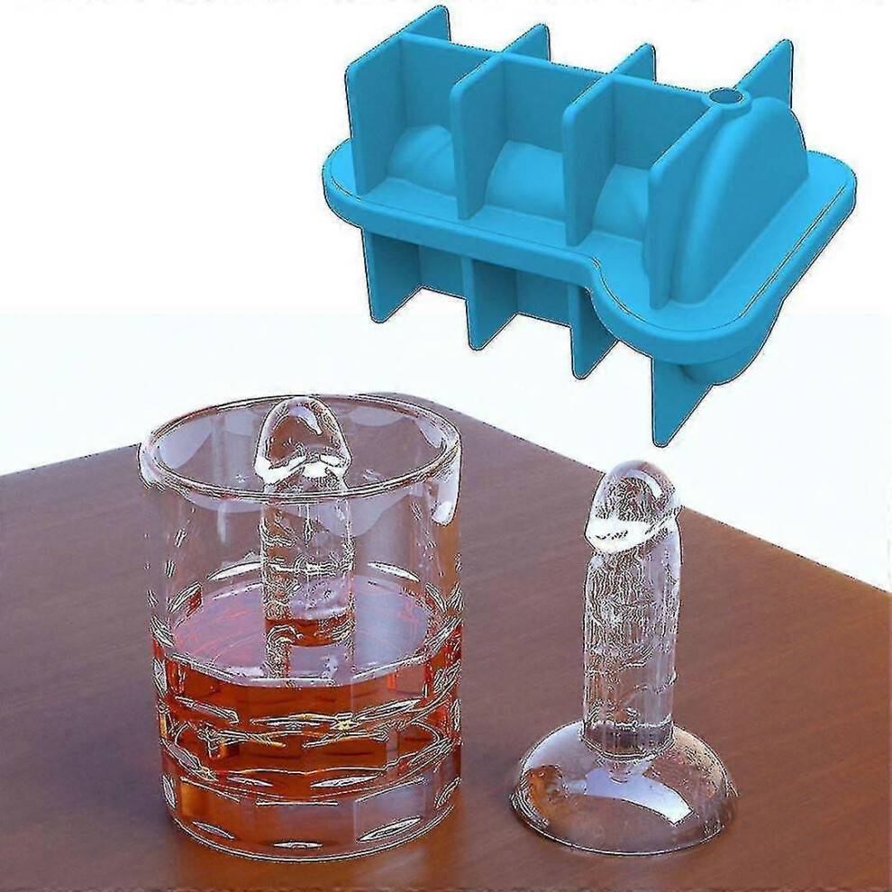(3pcs, blue) 2 Pcs Spoof Ice Cube Mold, Adult Prank Ice Cube Mold, Silicone Ice Cube Mold Novelty Party Ice Cubes Maker