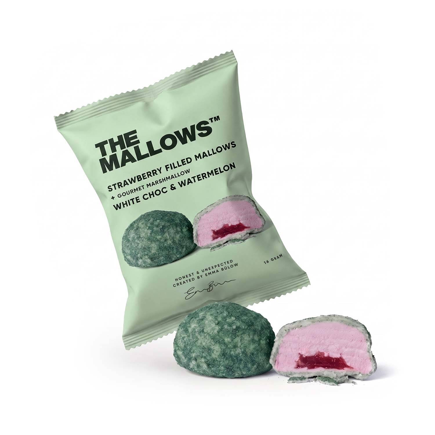 STRAWBERRY FILLED MALLOWS + BELGIAN WHITE CHOC & WATERMELON 1 Stk.