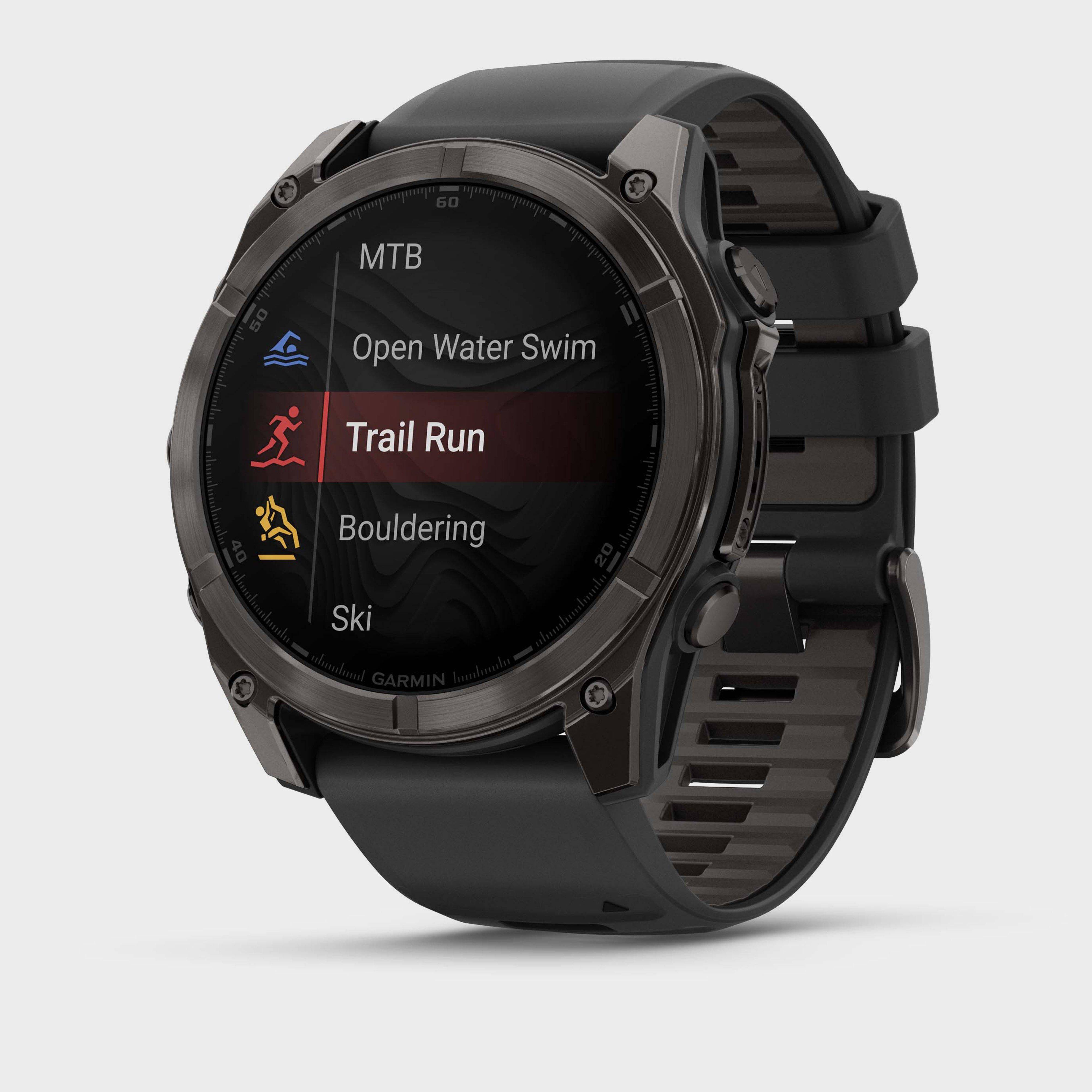 Garmin fenix 8 AMOLED Sapphire Edition 51mm GPS Smartwatch, Carbon Grey Titanium and Black with Black and Pebble Grey Band - One Size