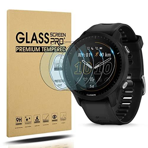 Diruite 4 Pack Skärmskydd för Garmin Forerunner 955/955 Solar Skyddsfilm,HD Härdat Glas Repsäker Motstå Film för Garmin Forerunner 955/955 Solar Smartwatches