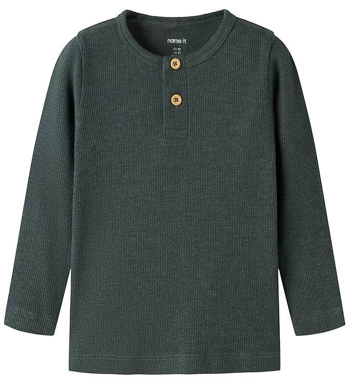 Name It Bluse - Rib - Noos - NmmKab - Urban Chic/Melange - Name It - 2 år (92) - Bluse