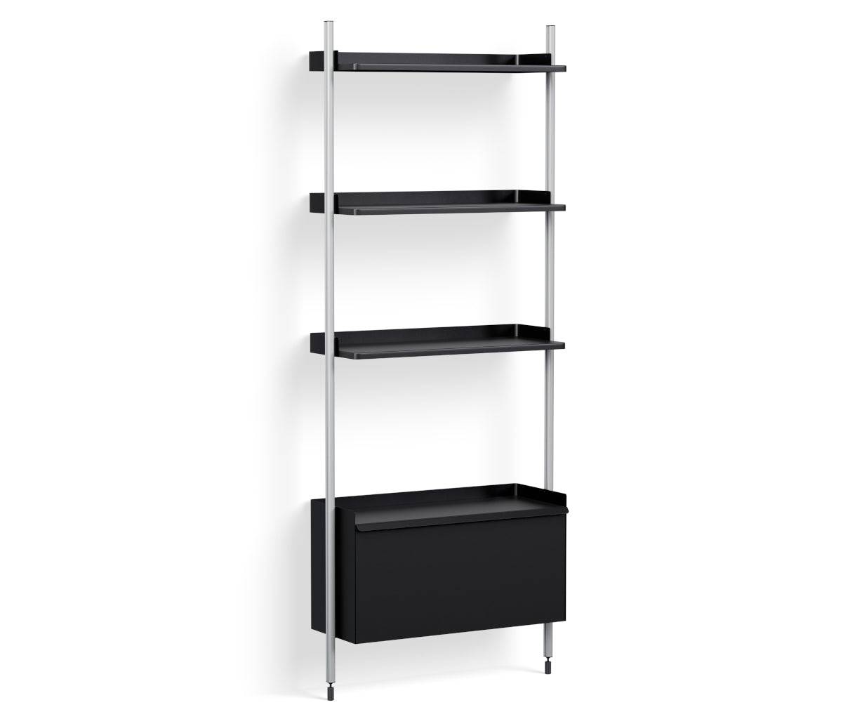 HAY Pier System - 131 1 Column - Black Steel - Clear Anodised