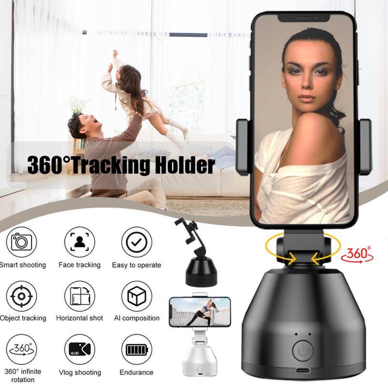 360 rotation ansikte spårning mobiltelefon stativ selfie stick smart ai gimbal personlig robot kameraman smartphone gimbal stabilisator - Vit