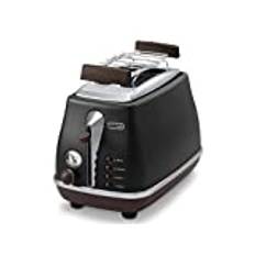 De'Longhi Icona Vintage CTOV2103.BK Brödrost, Svart, 18,5 x 32 x 20,5 cm