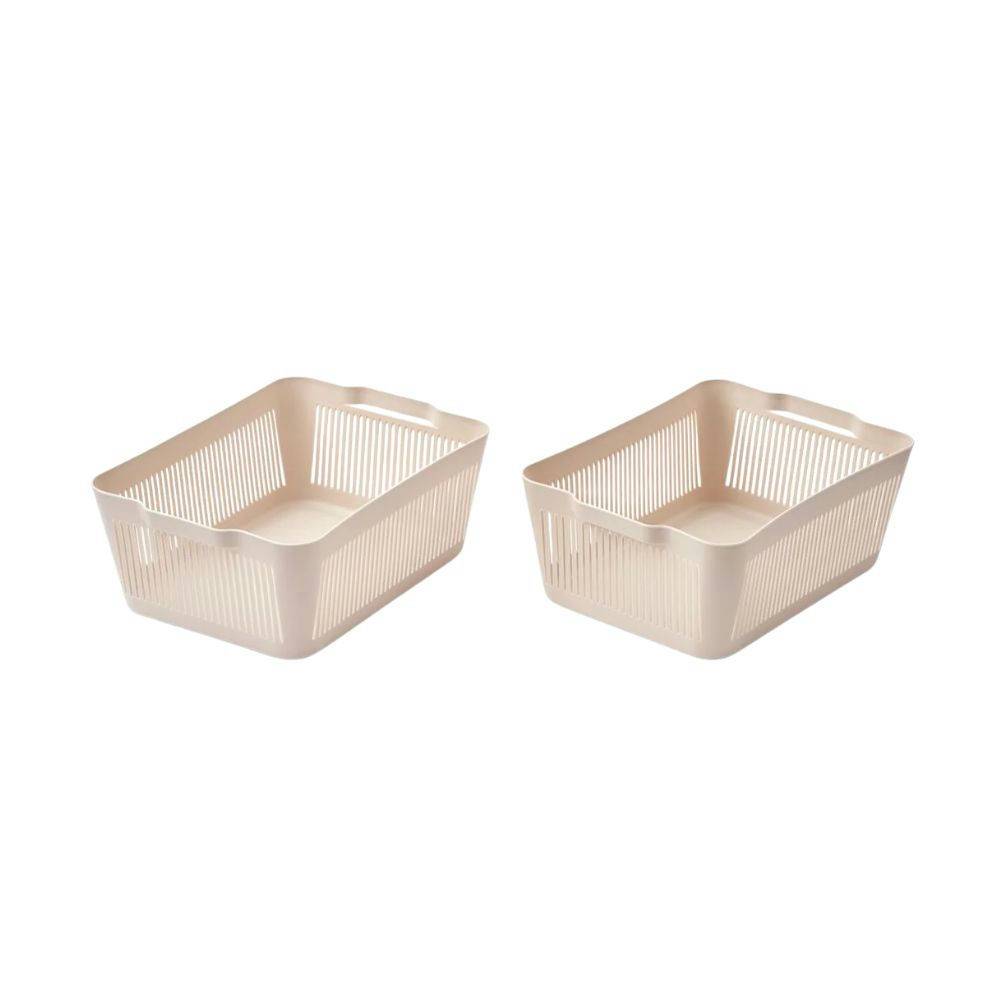 LIEWOOD Living Interior Makeeva Basket L 2-Pack Sandy