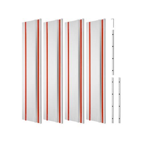 VEVOR spårsågsstyrskena, 2794 mm (110 tum) skärområde, inkluderar 4 st 699 mm (27,5 tum) aluminiumsträngsprutade styrskenor och 3 kontakter, kompatibel med Makita, Festool och WEN spårsågar, för träbearbetning med längre snitt