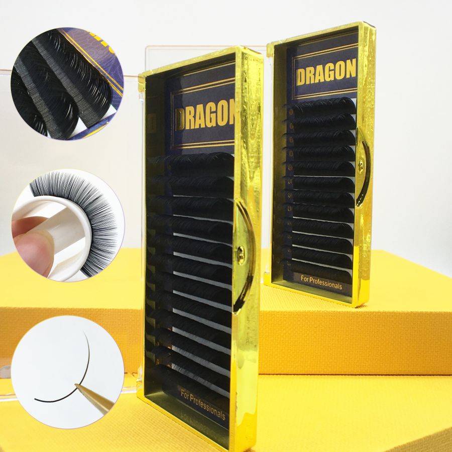 Professional Korean PBT Flat Individual Lash Extensions Flat Lash Extensions Consistent Curls Super soft natural black Flat Lash