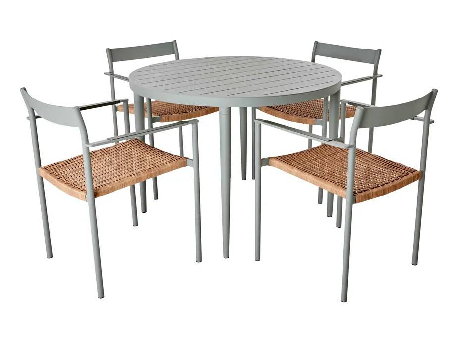 Brafab Bigby & DK matgrupp Dusty green 4 stolar & bord 100 cm