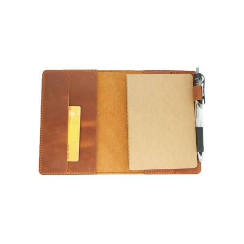 JJNUSA Påfyllningsbar skrivdagbok läderplaneringsfodral Kompatibel med Hobonichi Cousin, Stalogy, Midori, bibel A6 4,1" x 5,8" anteckningsbok ficka, resedagbokens fodral 10,5 cm x 14,8 cm (Brun)