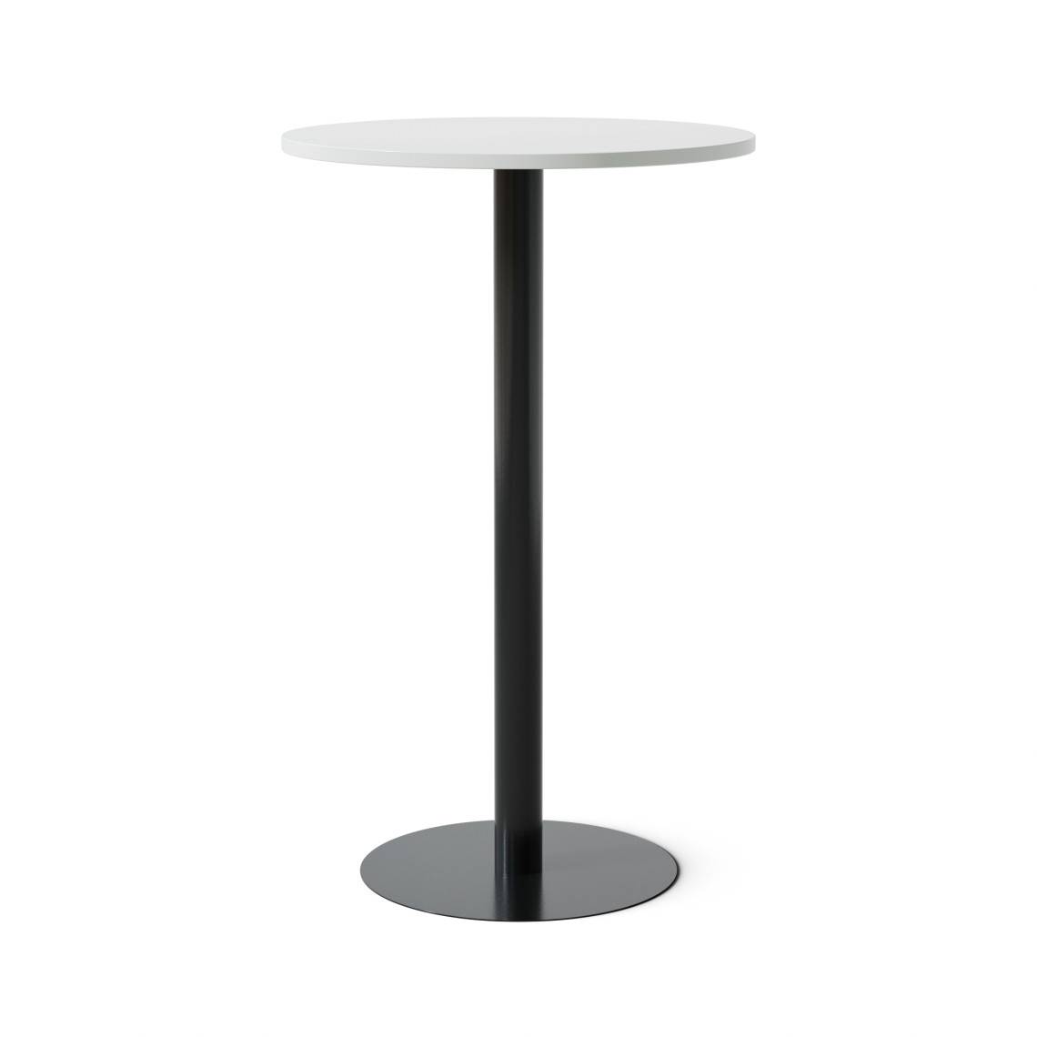 Ståbord Runt, Storlek Ø70 cm, Bordsskiva Ljusgrå, Stativ Svart