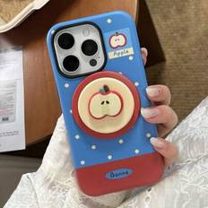 GUCADI 1 st. blått prickigt magnetiskt telefonskal kompatibelt med iPhone 16 Pro Max, lämpligt för iPhone 14, 13, 15 retrostil, heltäckande hårt skal (Multi-size)