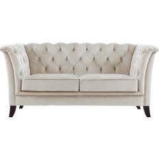 Milton Chesterfield 2-sits soffa i beige Sammet