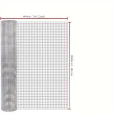 TEMU Galvanized Metal Wire Mesh Roll, Garden Fence Tree Guard Chicken Wire Fencing, Welded Hot Dipped Galvanized Mesh Netting For Chicken Coop, Pet Enclosure Or Vegetable Garden - 600cm X 50cm