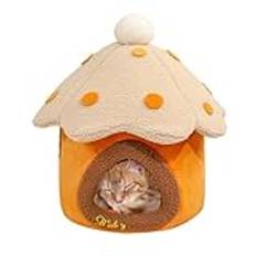 Cat Bed, Kitten Bed, Mushroom Cat Beds, Cozy Cats Nest, Cozy Mushroom-shaped Cat Beds Cave With Washable Cushion For Cats And Puppies, Warm And Soft Pet Nest Bed