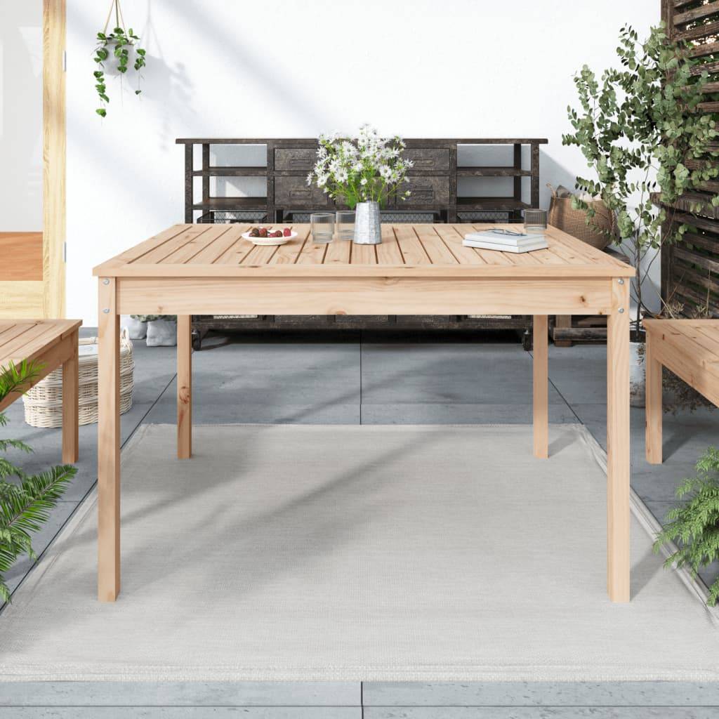 Havebord 82,5X82,5X76 Cm Massivt Fyrretræ - Fyrretræ naturlig / 121 x 82.5 x 76 cm