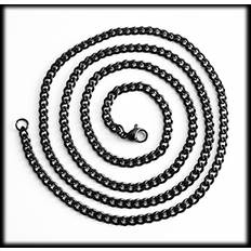 3.6 mm. Pansarlänk halsband i svart stål., DSN284B