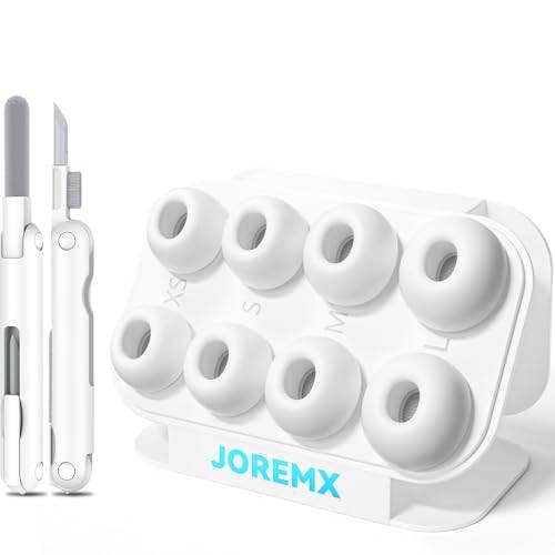 Joremx Silikon Öronkuddar för AirPods Pro 1/2 (4 Par-Vit-XS/S/M/L)