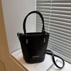 Retro Fashionable Versatile Handheld Bucket Bag, Autumn/Winter - Black