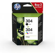 HP 304 Combo Pack Sort Farve (cyan, magenta, gul)