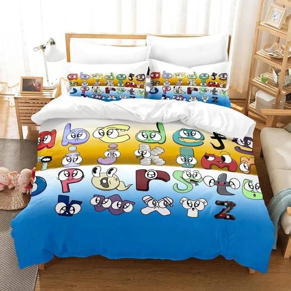 Rea 26 Alfabet Lore Sängklädesset Tecknad Anime tredelat set Vuxen Barn Sovrum Påslakanset Upplysning 3D Kawaii 70x133cm 2pcs