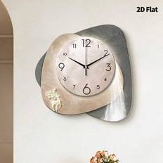 1 st platt 2D skandinavisk väggklocka tyst svepande rörelse ramlös modern design ultratunn nordisk stil heminredning för vardagsrum sovrum café kontor - Multifärgad (En liten 30*30 cm / 11,81*11,81 tum,En stor 40*40 cm / 15,75*15,75 tum)