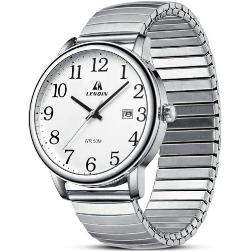 Herren Uhr UhrenHerren Analog Quarzuhr Wasserdicht Armbanduhr Herren Easy Reader 38mm Erweiterungs Band Fashion Business Armbanduhr mit Datum