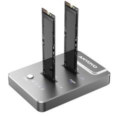 NVMe M.2 Clone SSD Gehäuse, M2 SSD Offline Clone Station 10 Gbps Dual Bay M.2 NVMe Docking Station USB3.2 Gen 2 M.2 Clone NVMe Gehäuse Dual Bay NVMe M2 SSD Gehäuse für NVMe 2230/2242/2260/2280