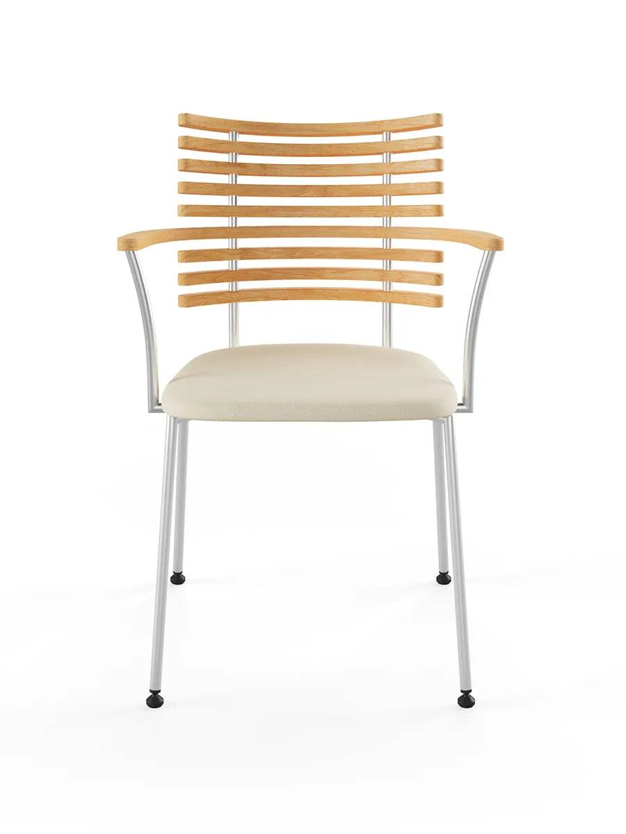 Tiger Armstol, creme læder fra Naver Collection Eg olie / Rustfrit stål - Jacobsen Plus