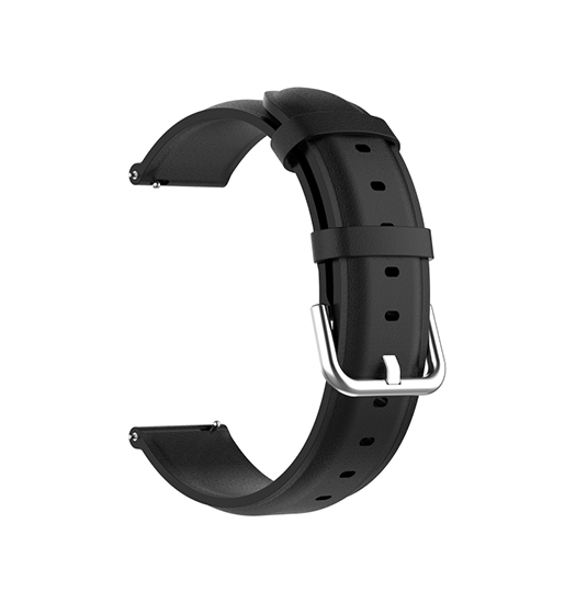 Samsung Galaxy Watch 7 (40/44mm) - ADENA™ Round Tail Læder Urrem - Sort